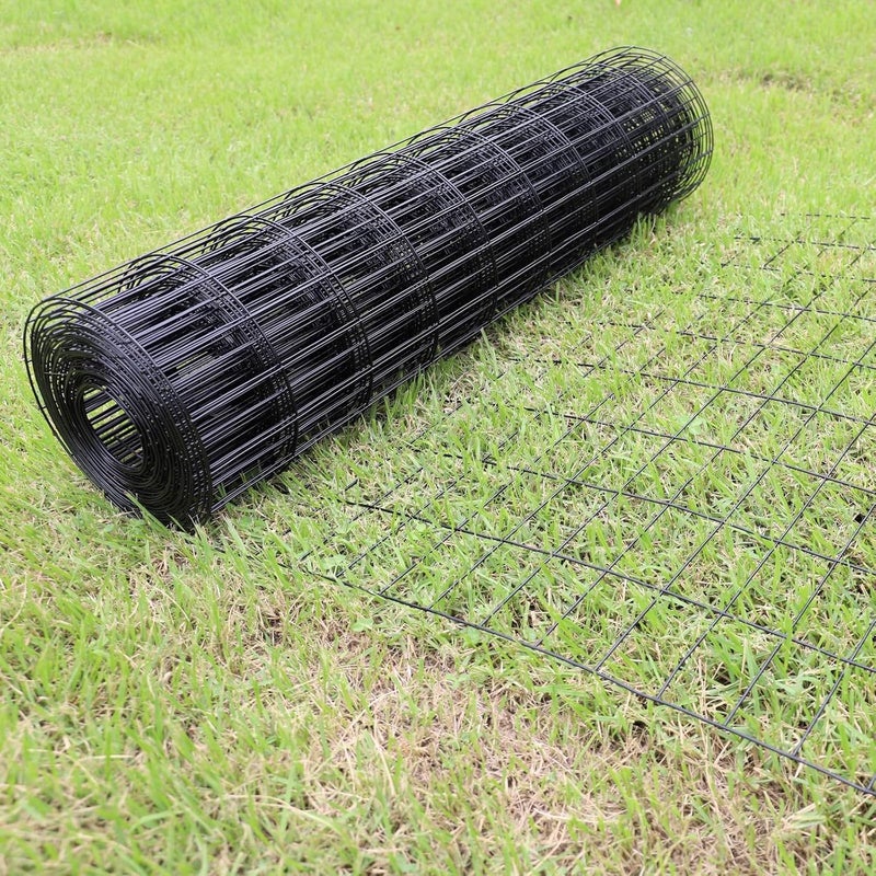 FOREHOGAR Black PVC Coated Welded Wire Fence 24 Inch x 50 Foot, 2 Inch x 4 Inch 14GA, Garden Border Fencing Roll Vinyl Coated Wire Mesh for Yard Vegetable Plant Protection Poultry Netting - Image 5
